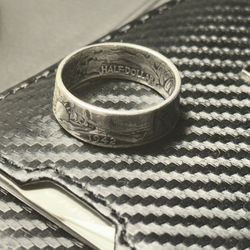 1942 Walking Liberty Half Dollar 90% Silver Coin Ring