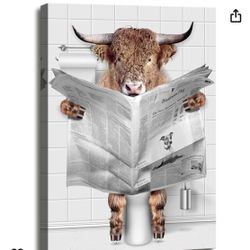Brand New- Funny Cow On Toilet Picture 