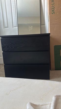 Ikea STORKLINTA 3-drawer dresser, black /oak