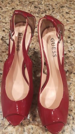 Dark red sexy lady's Guess high heels shoes