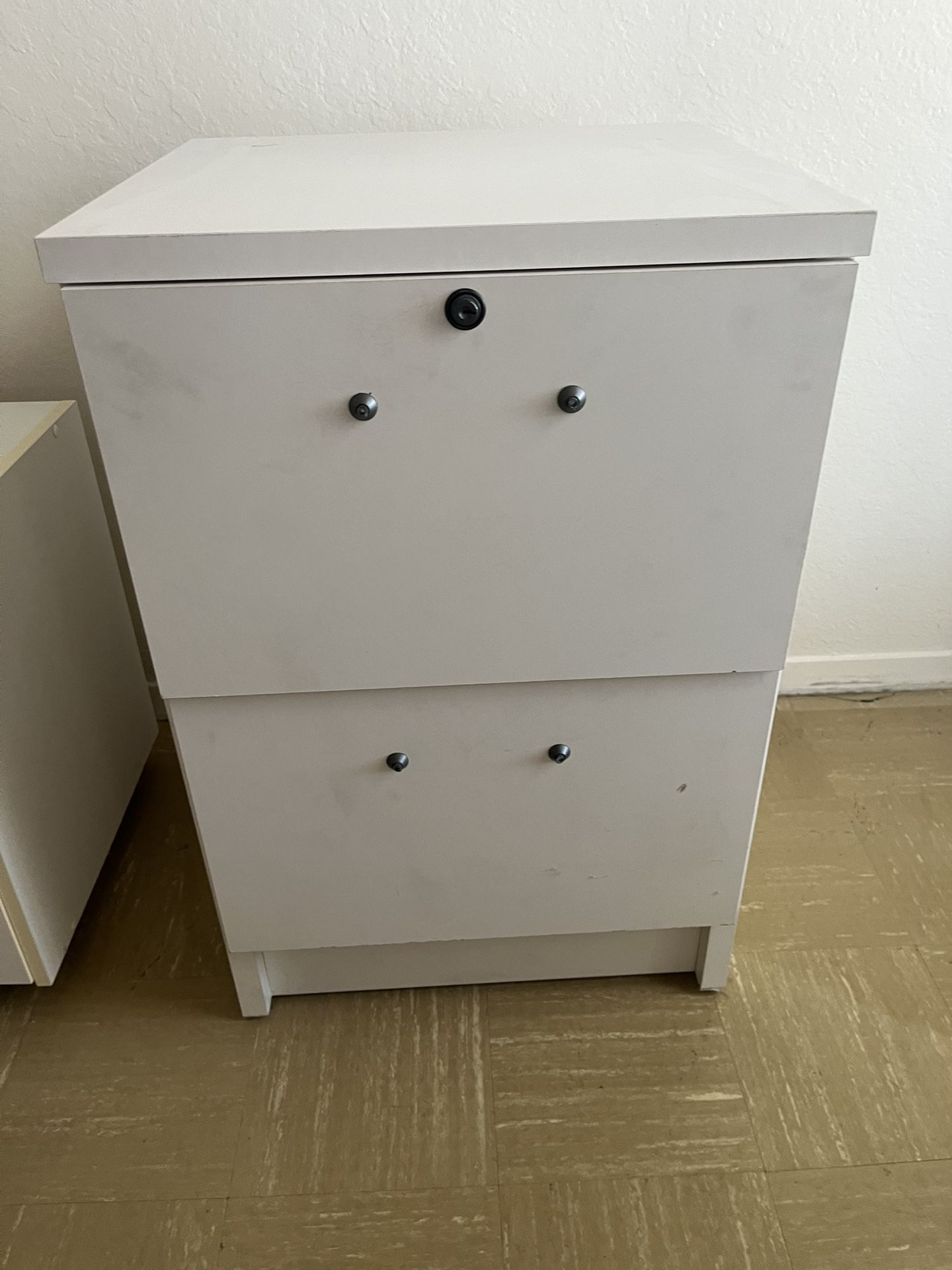White Wooden File Cabinet