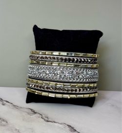 Rhinestone lined gray wrap
