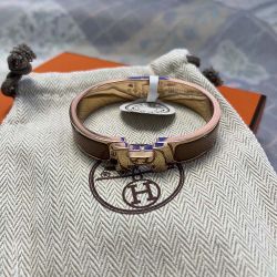 GM Hermes H Clic Enamel Bracelet Blanc 
