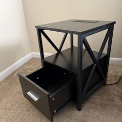 End Table with Power Outlet & USB Ports, 1 Drawer