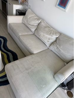 Cream Modular Sectional Couch with Chaise – Modern Low Profile