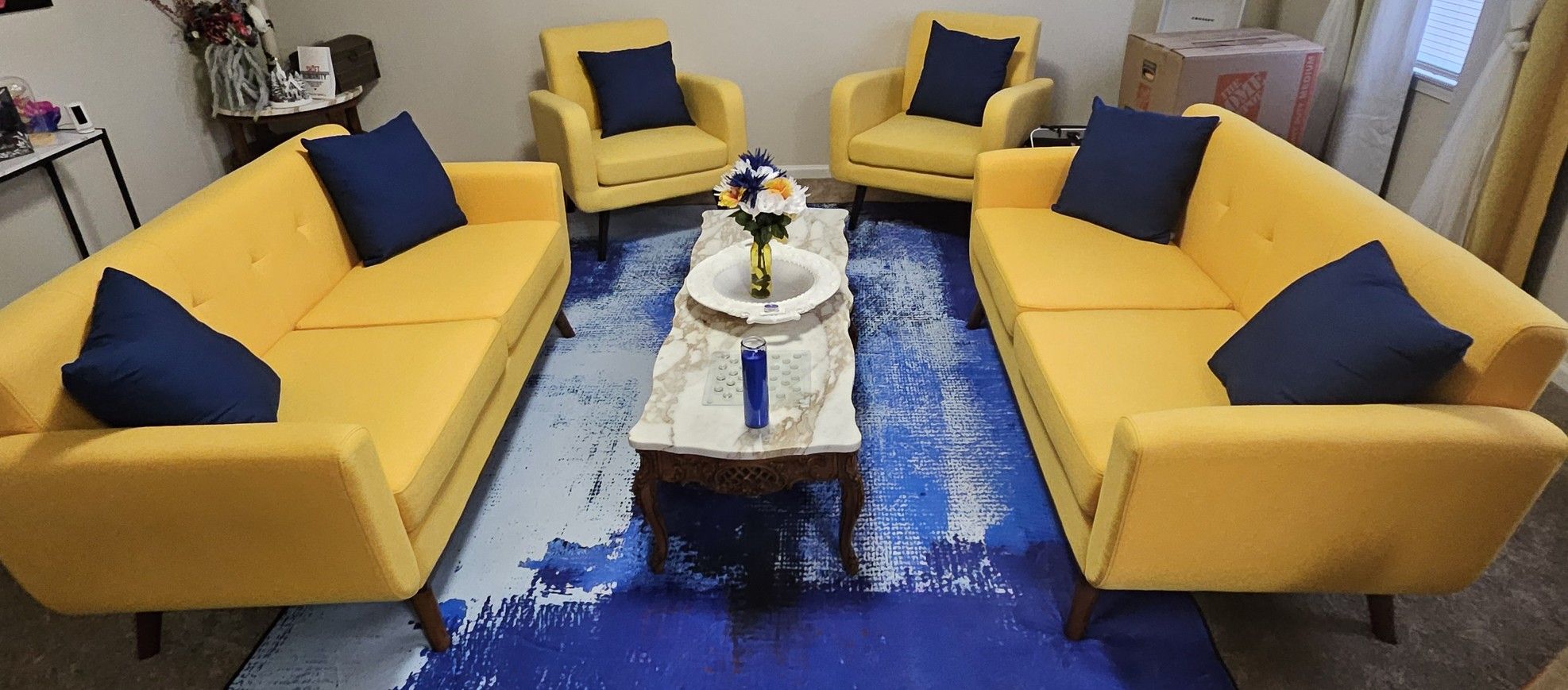 Yellow Love Seats And Arm Chairs - Negotiable