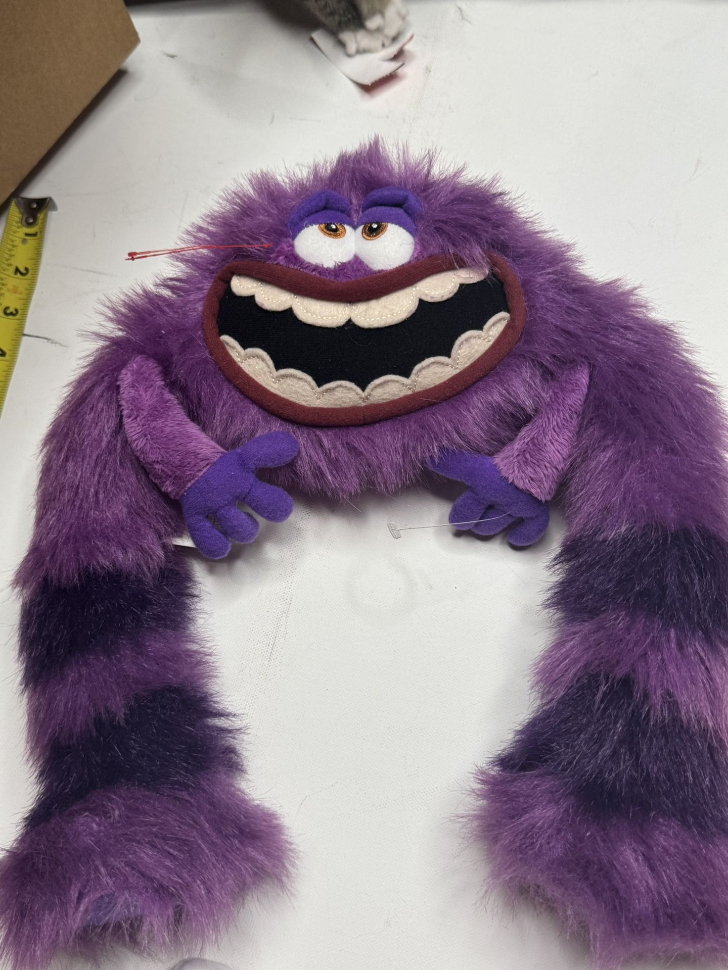 Disney Store Monsters Inc University Plush Stuffed Purple Art Poseable 13" Pixar