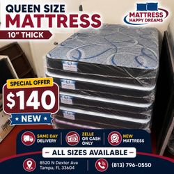 Queen Size Mattress 10” Inches Thick ✨New From Factory Excellent Comfort Also Available: Twin, Full And King Same Day Delivery 🚚