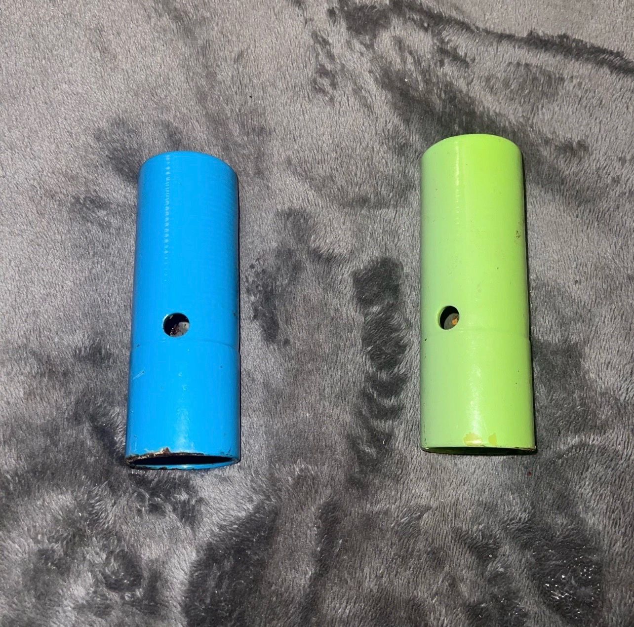 BMX Bicycle Blue and Lime Green Pegs x2