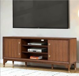 Brand New Walnut Mid-Century Modern Style 70'Inch TV Stand