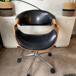 Wood and Leather Desk Chair