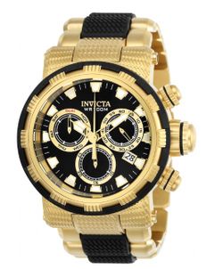 Invicta Men's Specialty Quartz Chronograph Black Dial Watch 23980 - 46mm, Gold, Black (23980)