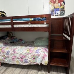 Wood Bunk Bed With Storage 