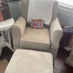 Basically Brand New “Pottery Barn “ Style Rocking Chair And Matching Ottoman 