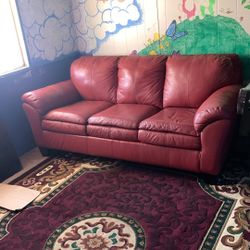 Sofa And Luv Seat (terra Cotta Red)