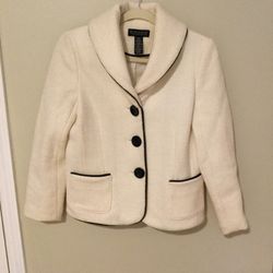 Dialogue Winter White Wool Blend Jacket