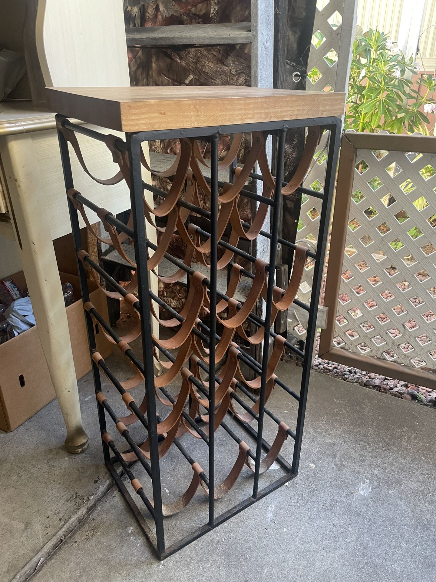 Arthur Umanoff 21 Bottle Wine Rack Holder Iron Wood