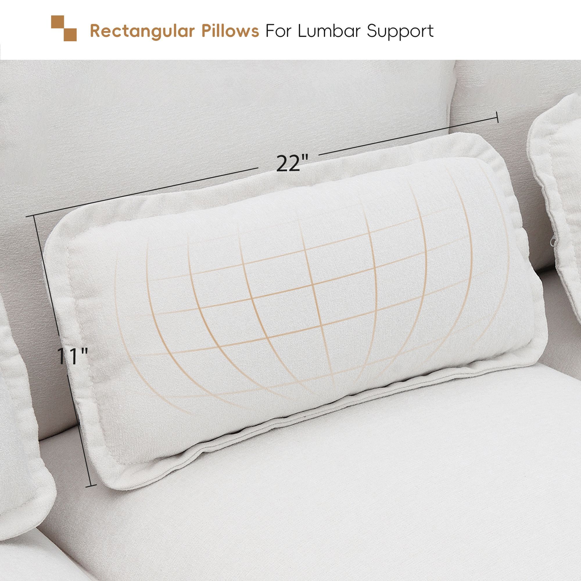 110*55 Modern U-shaped Sectional Sofa with Waist Pillows,6-seat Upholstered Symmetrical Sofa Furniture,Sleeper Sofa Couch with Chaise Lounge for Livin