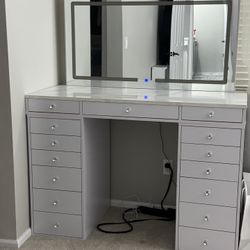 Multi Use Vanity with Drawer cabinets and mirror