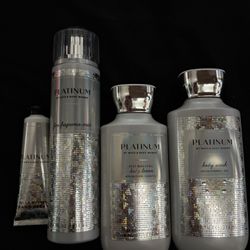 💎 Bath & Body Works “Platinum” 4-Piece Set (Mist, Lotion, Wash & Hand Cream) – NEW