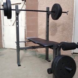 Bench Press With Bar And 100lbs In Weights New In Box 