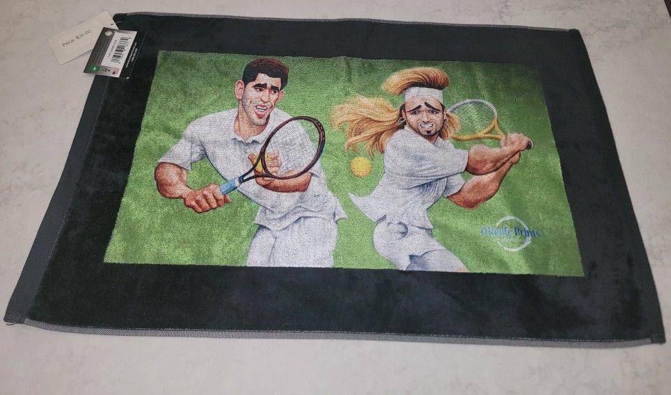 New Devant Andre Agassi & Pete Sampras Tribute Tennis Towel