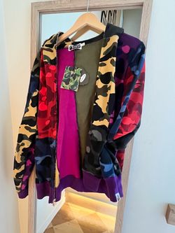 BAPE MULTICOLOR ZIP UP HOODIE