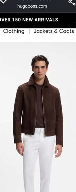 Hugo Boss Men's Brown Suede Zip Jacket