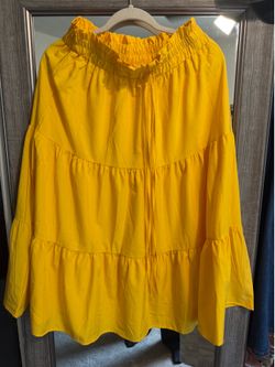 Tiered Yellow Maxi Skirt – Size L