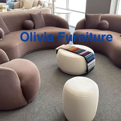 Olivia Brown Curved  Living room set !! 