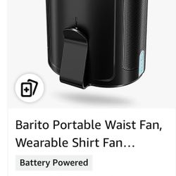  Portable Waist Fan, Wearable Shirt Fan Rechargeable with 25H Battery Life, 6600RPM Strong Wind, 4-in-1 Hands-Free Cool Clip Fan Under Shirt Quiet & P