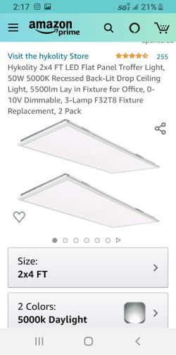 Hykolity 2x4 ft LED Flat Panel lights 2pk