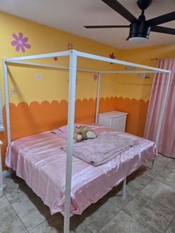 Queen bed frame with mattress