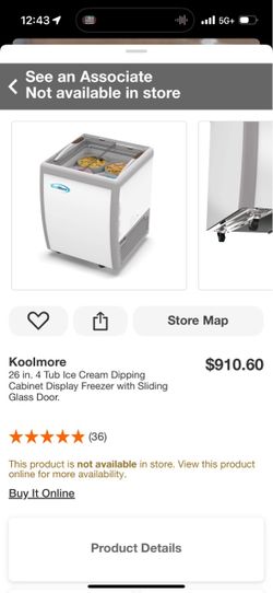 Ice cream freezer with sliding door