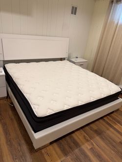 King bed frame and mattress