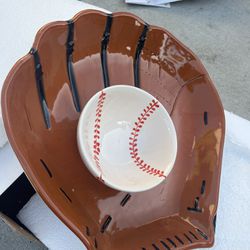 Brand New Baseball Chip And Dip Bowl 