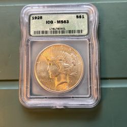 1925 Peace Dollar MS63 