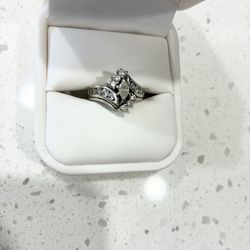 Wedding Ring Set 14 K White Gold