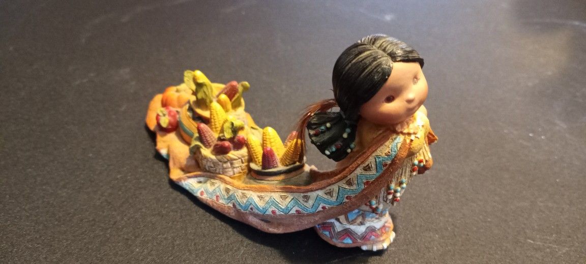 Enesco "Friends of the Feather" Native American harvest girl figurine