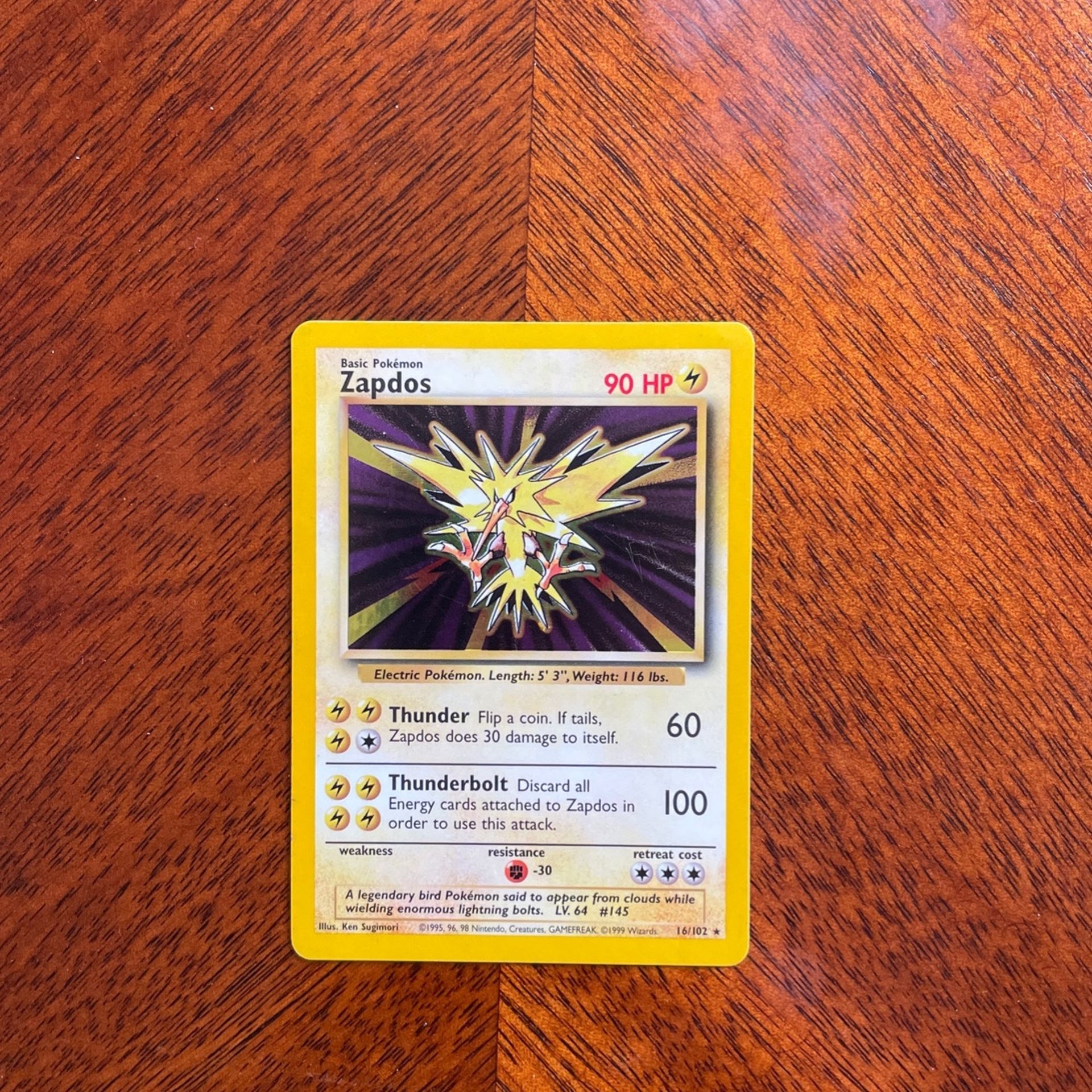 Rare Pokemon Card (Zapdos)