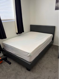 Full bed frame and mattress