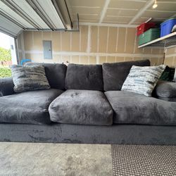 Grey Single Piece Couch 