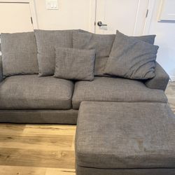 Grey Couch & Ottoman 