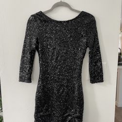 Dress, Black Sequin, Size Small