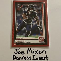 Joe Mixon Houston Texans RB Donruss Short Print Insert Card. 