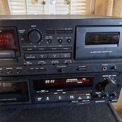 TASCAM CD-A500 CD Player & Cassette Combo Deck and Tascam 102 cassette deck