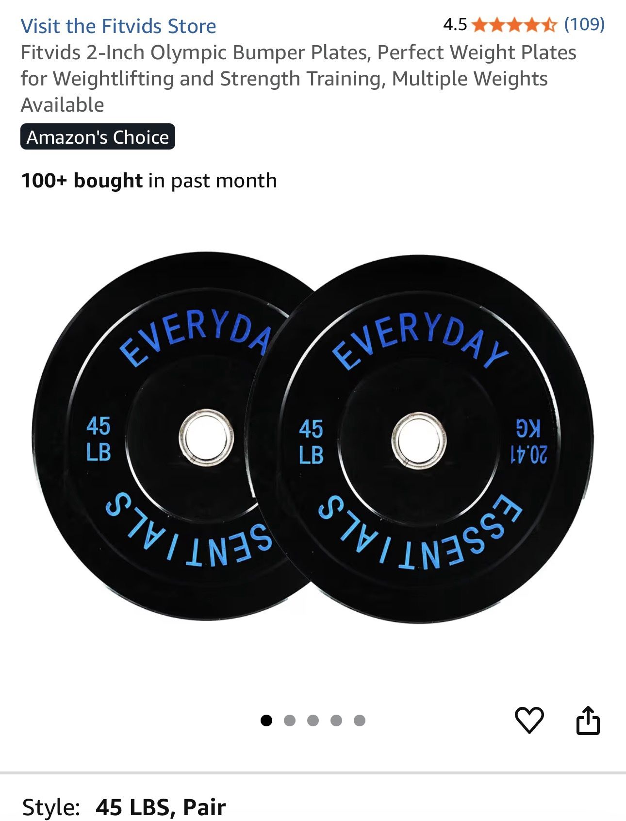 45lb Rubber Bumper Plate Set