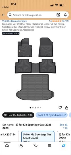 23-25 Kia Sportage Floor mats