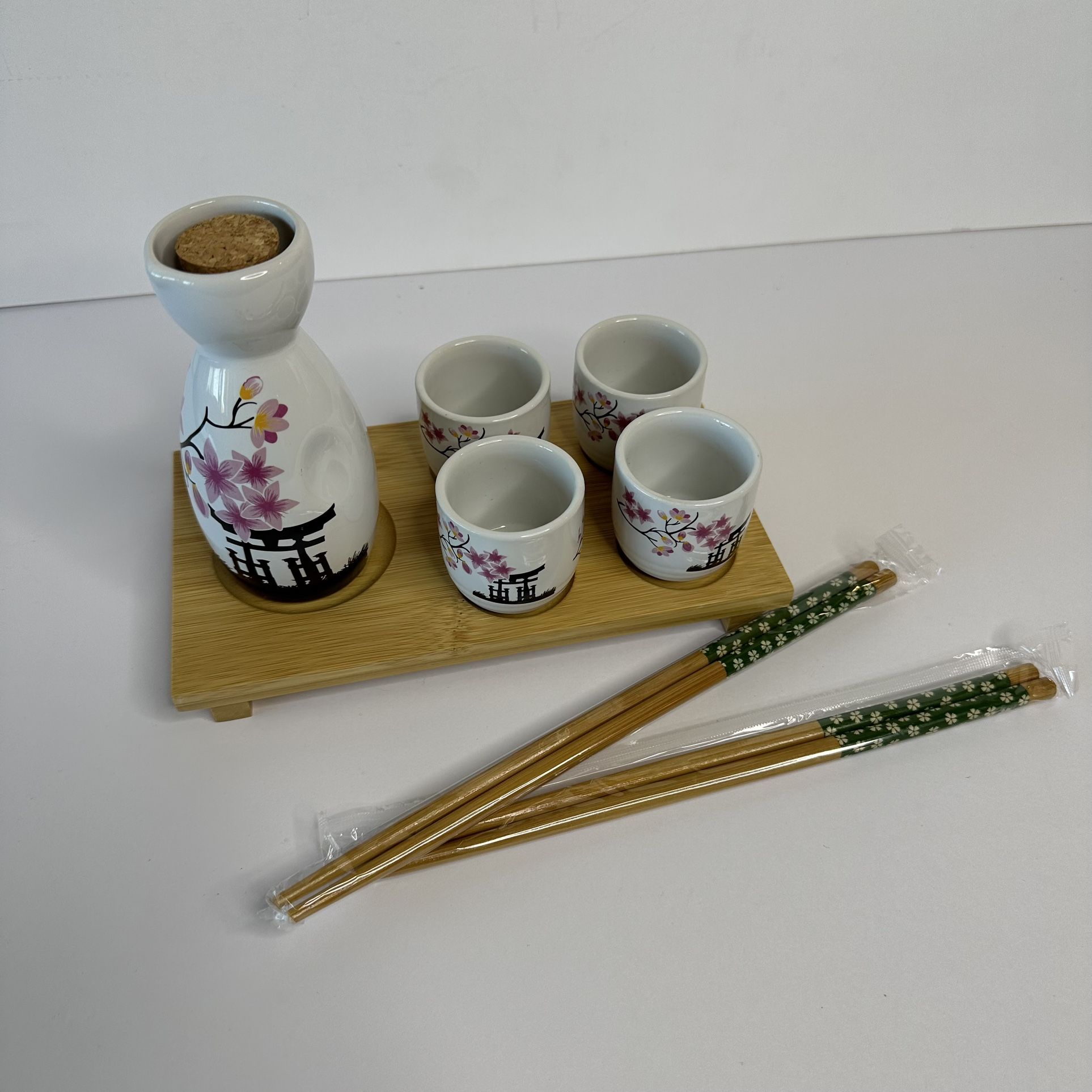 Sake Serving Set with Stand & Chopsticks