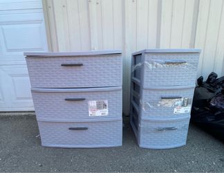 Sterilite 3-Drawer Plastic Storage Units – Set of 2